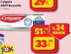 COLGATE AKTİF BEYAZLIK DÜŞ MACUNU 75ML